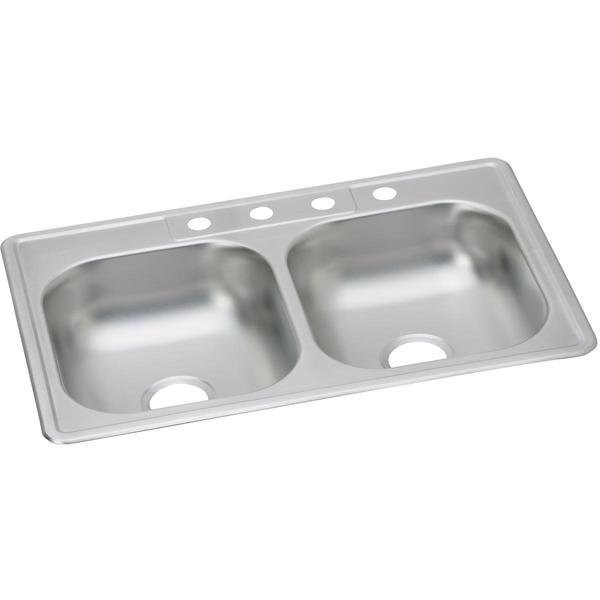 Elkay Kitchen Sink, Top Mount, Stainless steel Finish KW50233224